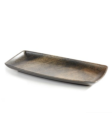 Large Brown and Black Brushed Rectangular Serving Tray