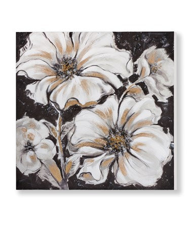 Blk floral wall art