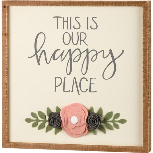 This Is Our Happy Place Flower Inset Box